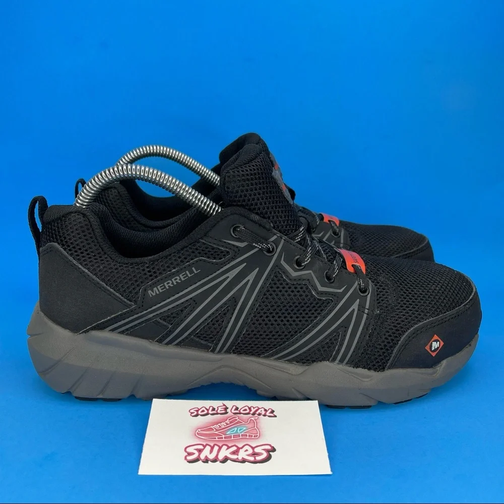 Merrell Womens Black Full Bench Superlite Alloy Toe Work Shoe Comfort Base Sz 8M